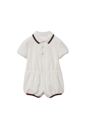 white cotton babygrow GUCCI KIDS | 808690XJGZ59692